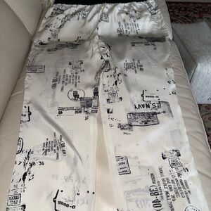 Tibi Black and White Graphic Stencil Print Pants